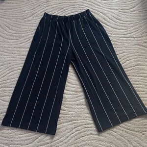 Black and blue striped Wide-Leg Pants